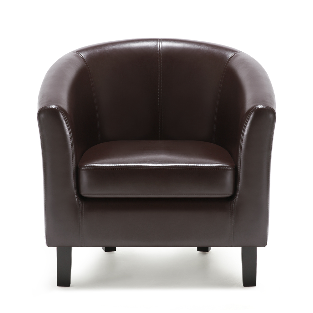 Ikayaa moderne pu leder barrel wanne stuhl sessel accent stuhl club einzel sofa wohnzimmer