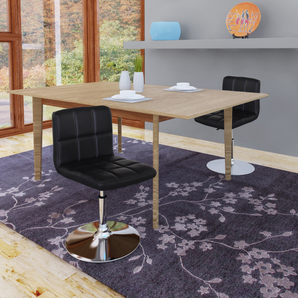 Nur 66.74€, 2x höhenverstellbarer Küchenstuhl Drehstuhl mit Rückenlehne