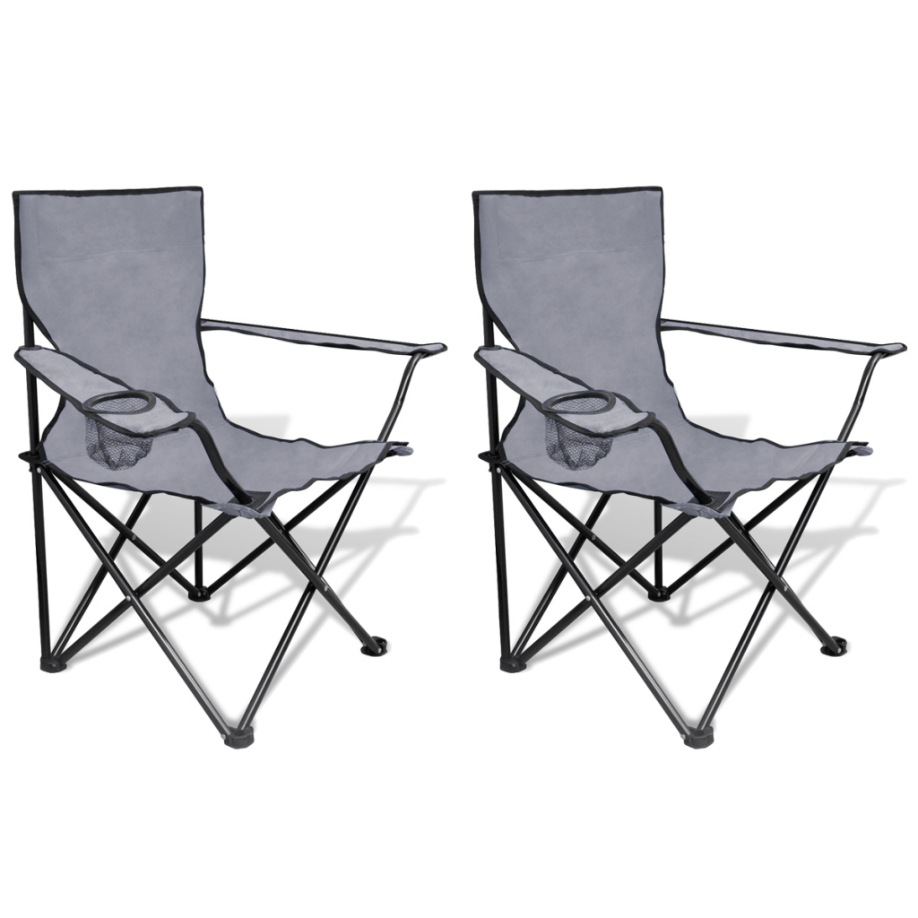 gray Set 2 Chair Grey Exterior Folding bag