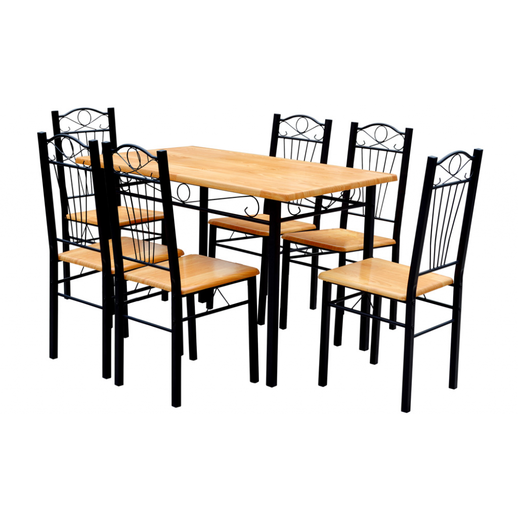 light brown Dining Table and 6 Chairs Light Wood