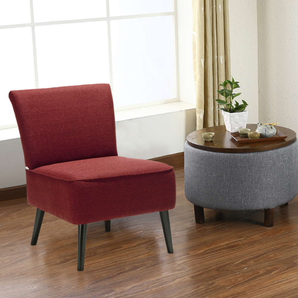 burgundy iKayaa Padded Linen Fabric Wood Accent Side Chair ... burgundy iKayaa Padded Linen Fabric Wood Accent Side Chair ...